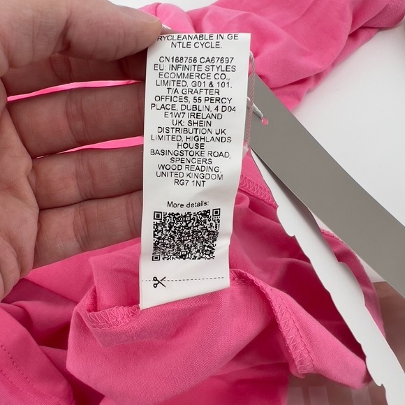 Missguided Women XS Embroidered Logo Oversize Short Sleeve T-Shirt‎ Pink NWT - Picture 7 of 7